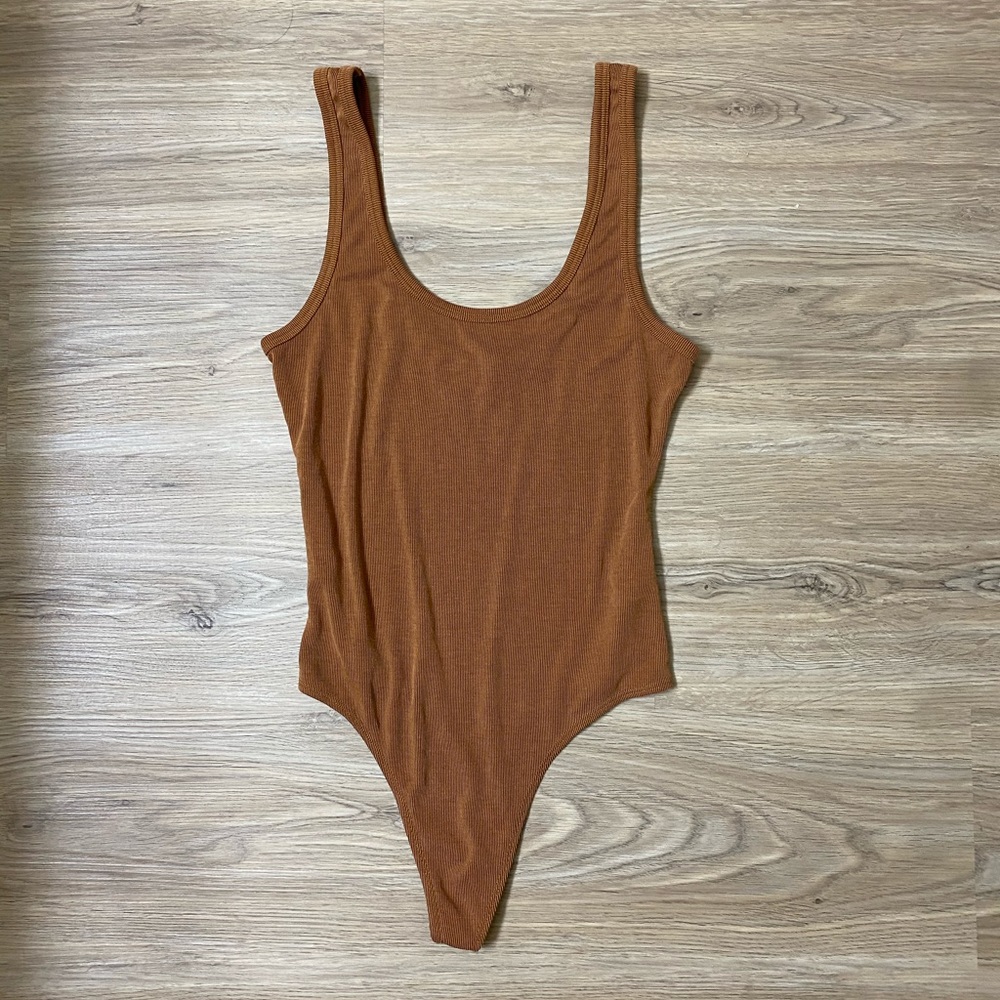Tan Ribbed Bodysuit